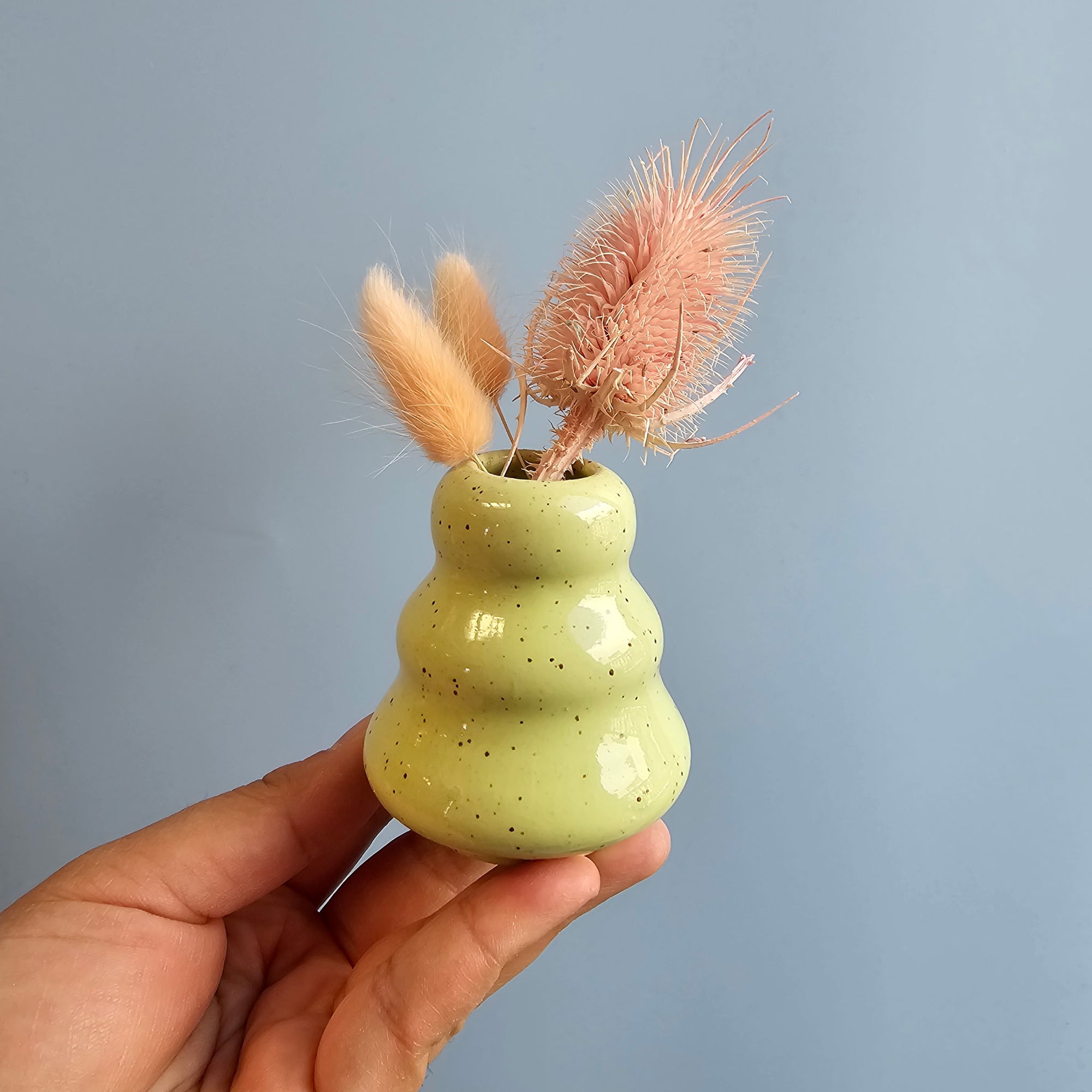 SPECKLED MINTY BUD VASE