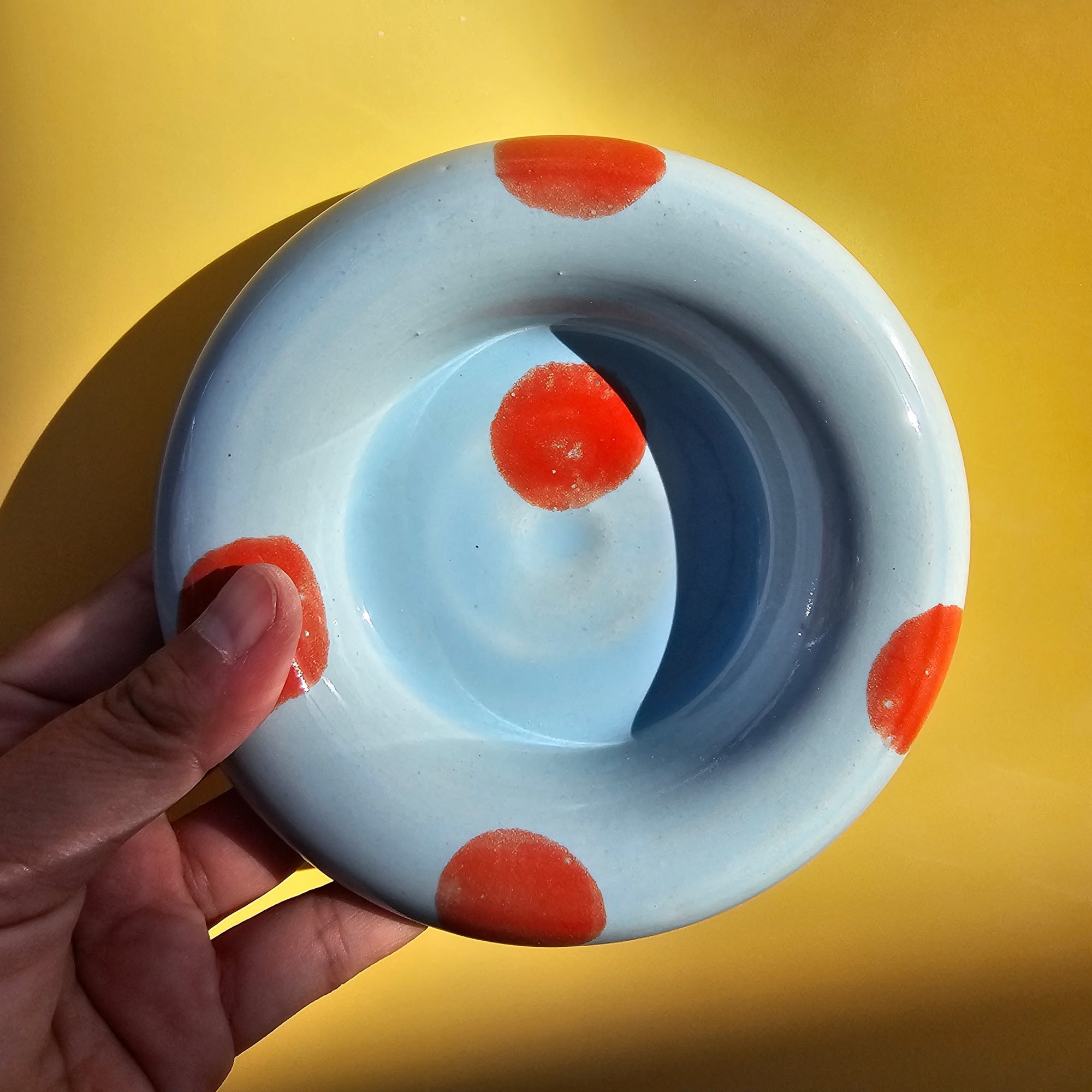 BLUE SKY POLKADOT BUBBLE DISH