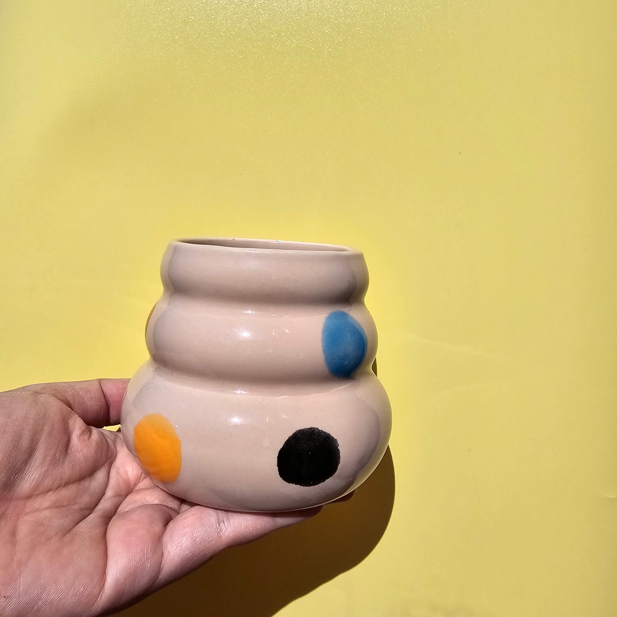 MULTICOLOR POKA DOT CHUBBY MUG!