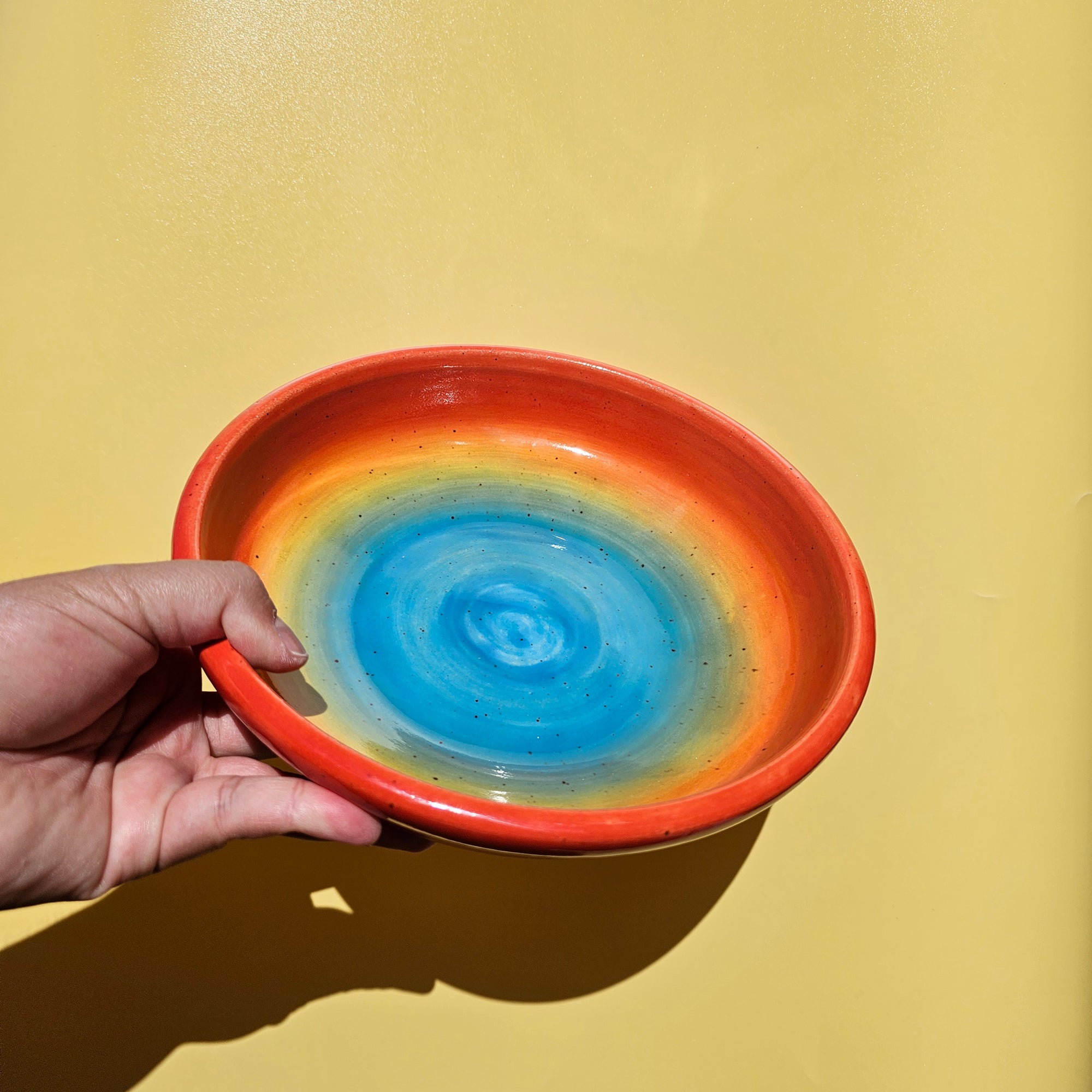 RAINBOW SPECKLED AURA PLATE BOWL