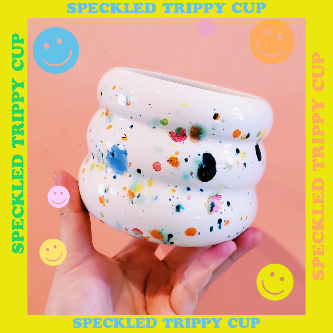 PREORDER CAKE JUMBO TRIPPY CUP/ PLANTER/ VASE • SPECKLED 🪻✨️🌷🌈PRE-ORDER 4-6 WEEKS